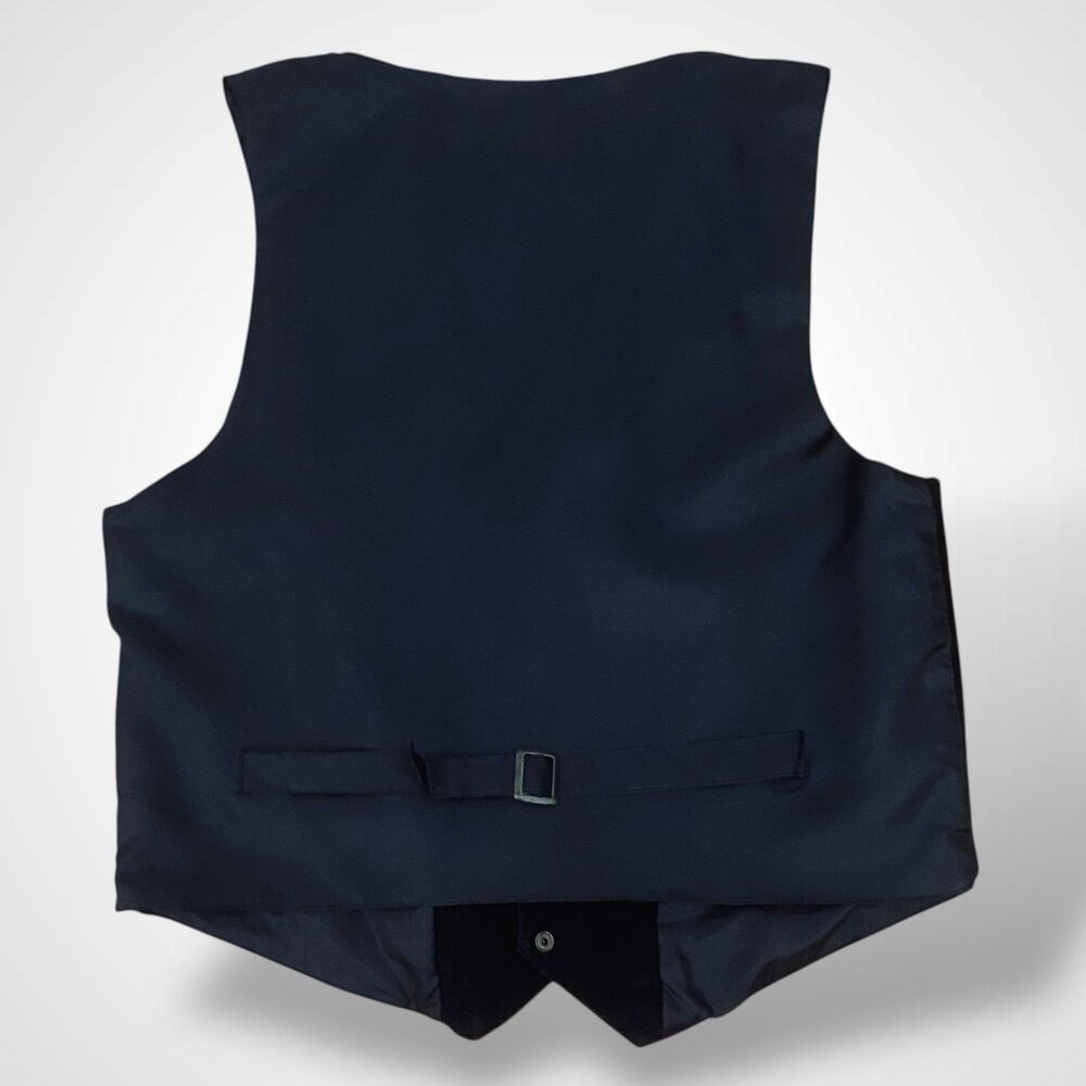 Vintage Western Frontier Snap Vest Men's M Genuine Suede Leather Black Pockets - Picture 2 of 6